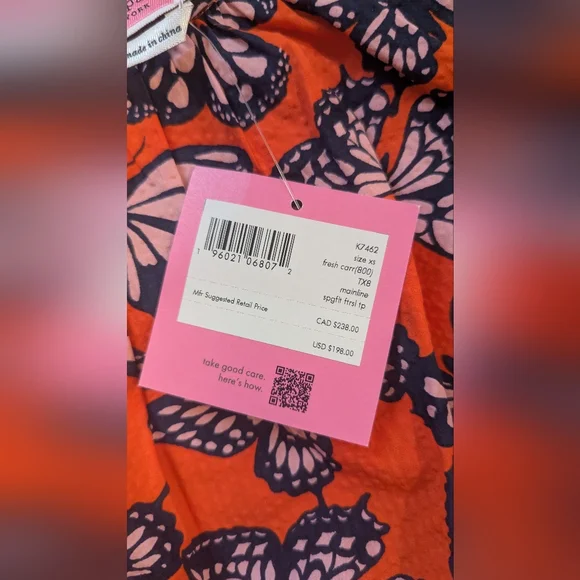 Kate Spade Butterfly Flutter Short Sleeve Multicolored Blouse Size XS NWT! - Picture 4 of 7